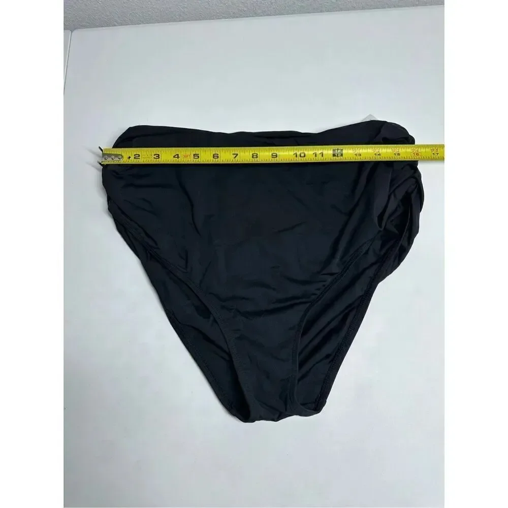 Anne Cole Women's Black High Waist Shirred Swim Bottom Size 20W
